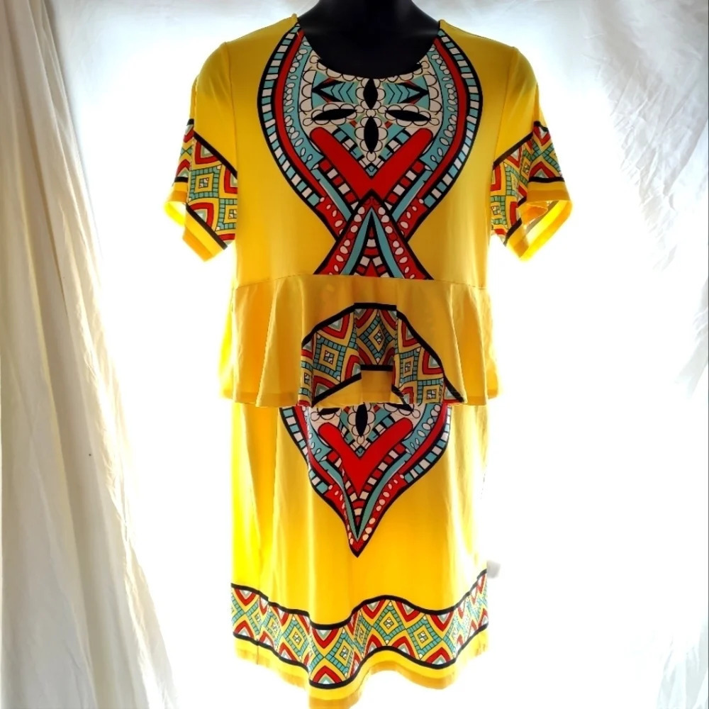 Tribal Peplum Dress NWOT 😍 - Picture 2 of 12